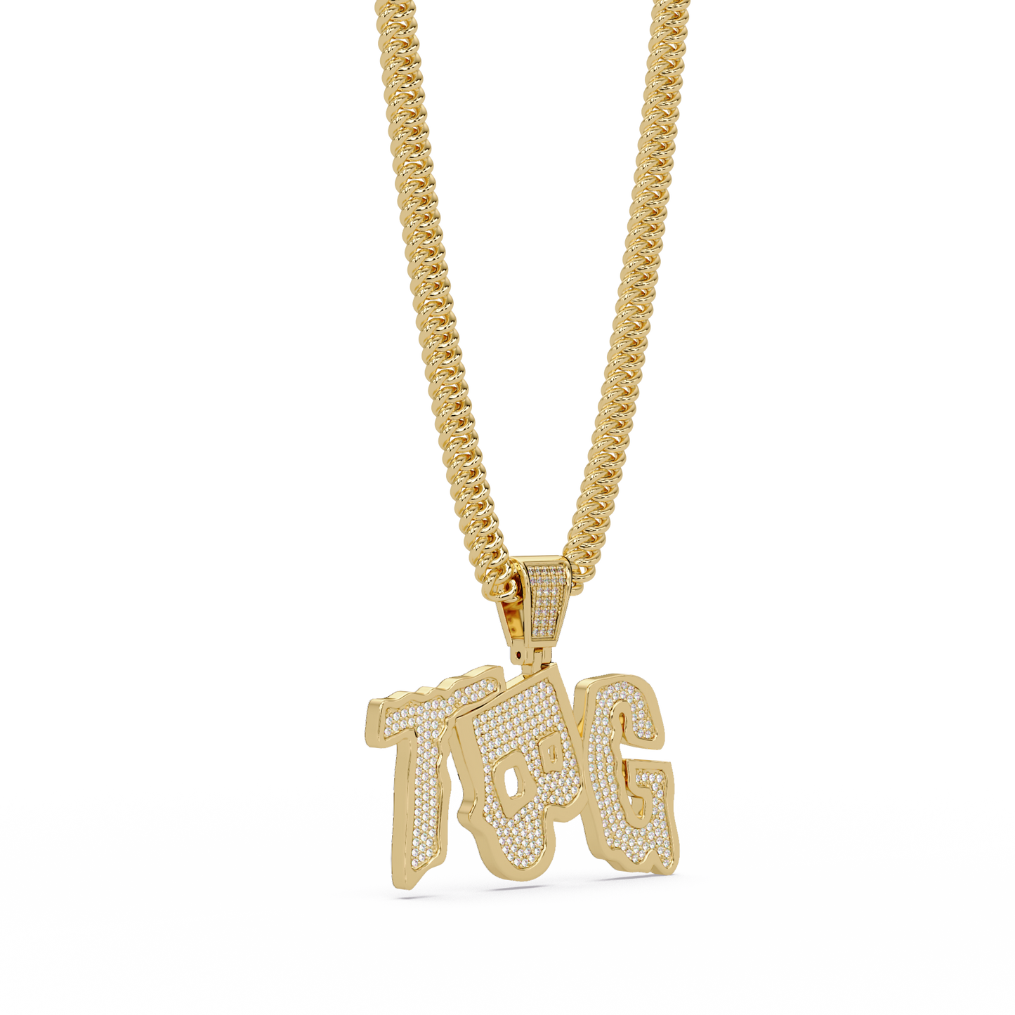 1.18 ct Custom Letter Diamond Pendant Necklace | 14K Gold |