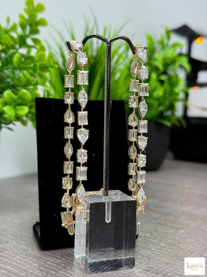 14 CT. Mixed Shape Lab Diamond Bracelet | Lab Grown | 14K Gold & Platinum