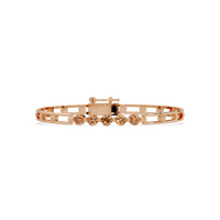 Five-stone round gemstone open-link bracelet in Rose gold with topaz stones