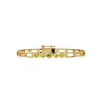 Five-stone round gemstone open-link bracelet in Yellow gold with yellow stones
