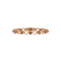 Cushion champagne topaz colorstone and pavé circle link bracelet in rose gold