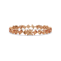 Five-shape champagne topaz colorstone tennis bracelet in rose gold