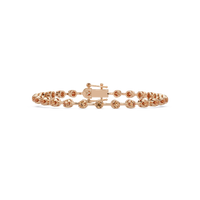Round champagne topaz colorstone tennis bracelet in rose gold