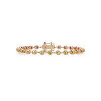 Round citrine yellow colorstone tennis bracelet in rose gold