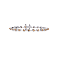 Round champagne topaz colorstone tennis bracelet in white gold