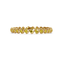 Round citrine yellow colorstone swirl-link tennis bracelet in yellow gold