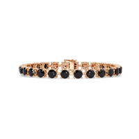 Classic round onyx colorstone tennis bracelet in rose gold