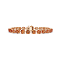 Classic round champagne topaz colorstone tennis bracelet in rose gold