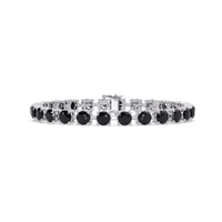 Classic round onyx colorstone tennis bracelet in white gold