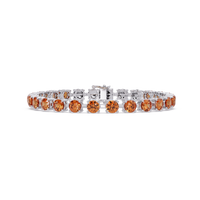 Classic round champagne topaz colorstone tennis bracelet in white gold