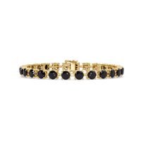 Classic round onyx colorstone tennis bracelet in yellow gold
