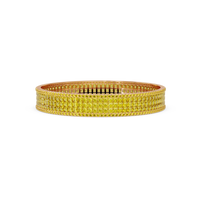 Princess-cut citrine yellow colorstone multi-row bangle in rose gold