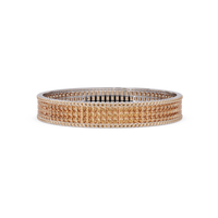 Princess-cut champagne topaz colorstone multi-row bangle in white gold