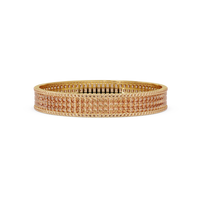 Princess-cut champagne topaz colorstone multi-row bangle in yellow gold