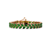 Pear-cut green colorstone tennis bracelet in rose gold