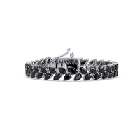 Pear-cut onyx colorstone tennis bracelet in white gold