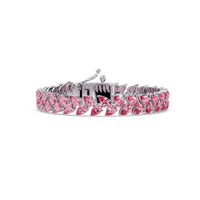 Pear-cut pink colorstone tennis bracelet in white gold