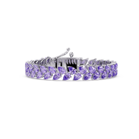 Pear-cut purple colorstone tennis bracelet in white gold