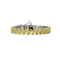 Pear-cut yellow colorstone tennis bracelet in white gold
