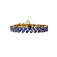 Pear-cut sapphire colorstone tennis bracelet in yellow gold