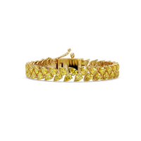 Pear-cut yellow colorstone tennis bracelet in yellow gold