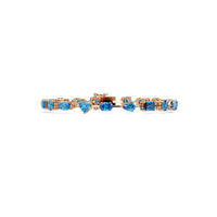 Mixed-shape aquamarine colorstone tennis bracelet in rose gold