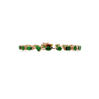 Mixed-shape green colorstone tennis bracelet in rose gold