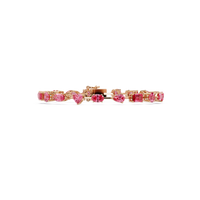 Mixed-shape pink colorstone tennis bracelet in rose gold