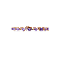 Mixed-shape purple colorstone tennis bracelet in rose gold