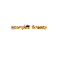 Mixed-shape yellow colorstone tennis bracelet in rose gold