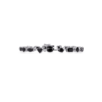 Mixed-shape onyx colorstone tennis bracelet in white gold