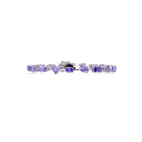 Mixed-shape purple colorstone tennis bracelet in white gold