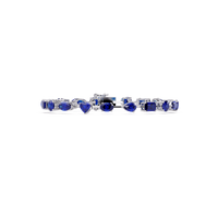 Mixed-shape sapphire colorstone tennis bracelet in white gold