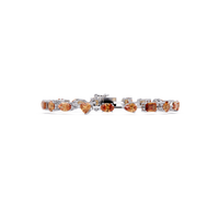 Mixed-shape topaz colorstone tennis bracelet in white gold
