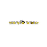 Mixed-shape yellow colorstone tennis bracelet in white gold
