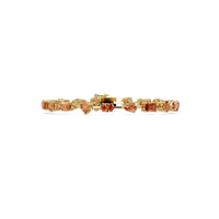 Mixed-shape topaz colorstone tennis bracelet in yellow gold