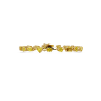 Mixed-shape yellow colorstone tennis bracelet in yellow gold