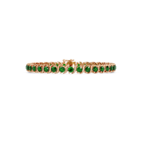 Round green colorstone tennis bracelet in rose gold