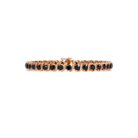 Round onyx colorstone tennis bracelet in rose gold