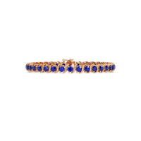 Round sapphire colorstone tennis bracelet in rose gold