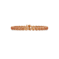 Round topaz colorstone tennis bracelet in rose gold
