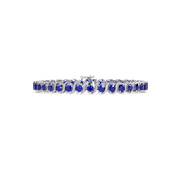 Round sapphire colorstone tennis bracelet in white gold