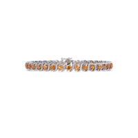 Round topaz colorstone tennis bracelet in white gold