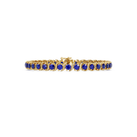 Round sapphire colorstone tennis bracelet in yellow gold