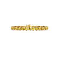 Round yellow colorstone tennis bracelet in yellow gold