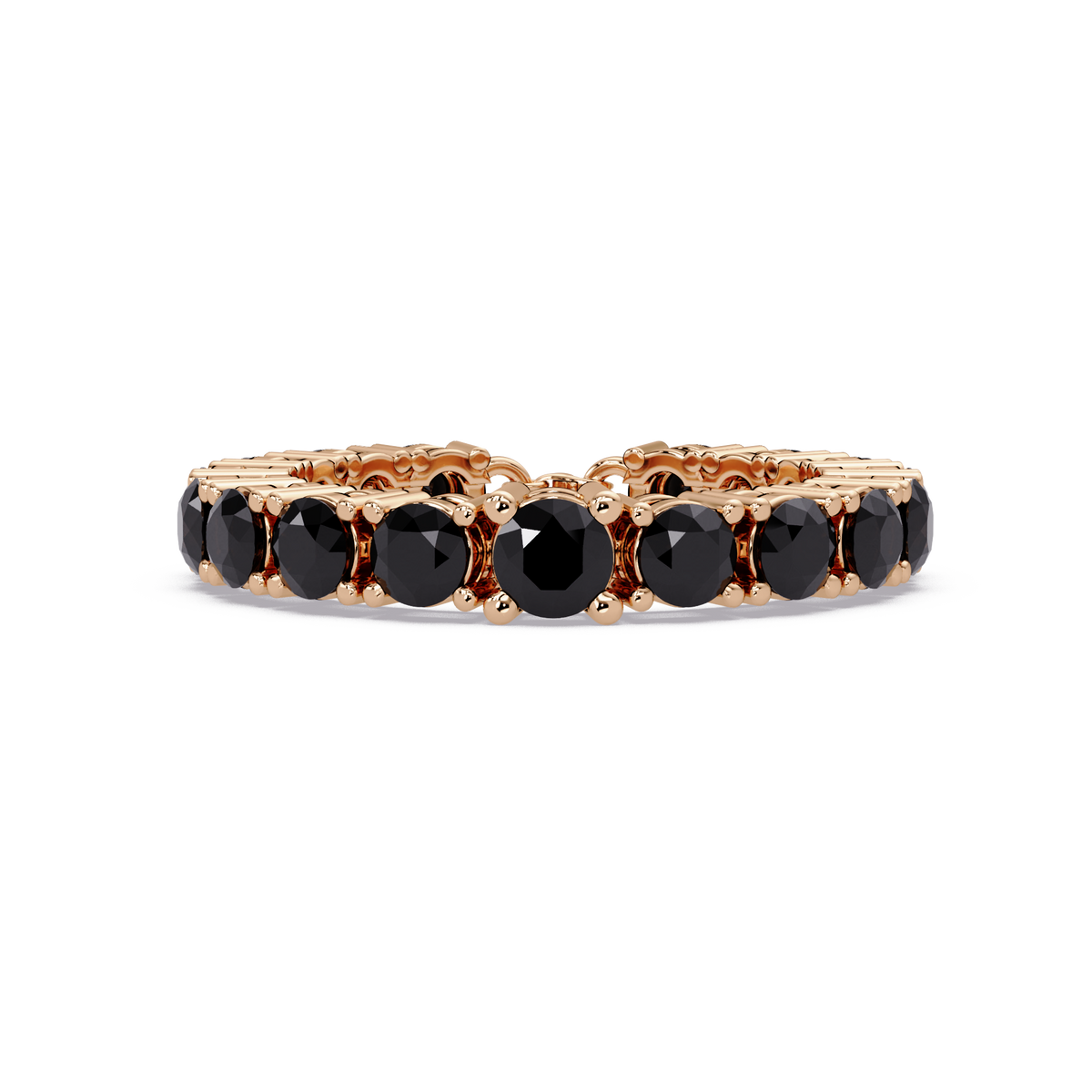 Round onyx colorstone bangle in rose gold