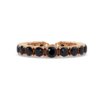 Round onyx colorstone bangle in rose gold