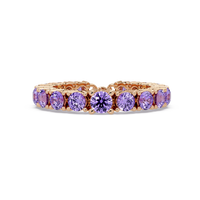 Round amethyst purple colorstone bangle in rose gold
