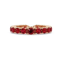 Round ruby red colorstone bangle in rose gold
