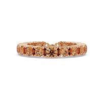 Round champagne topaz colorstone bangle in rose gold